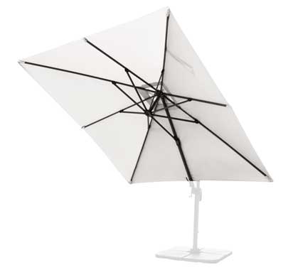 Toile De Rechange Pour Parasol Déporté Sun 3 - 3m X 3m, Gris, Anti-UV Et Anti-Décoloration