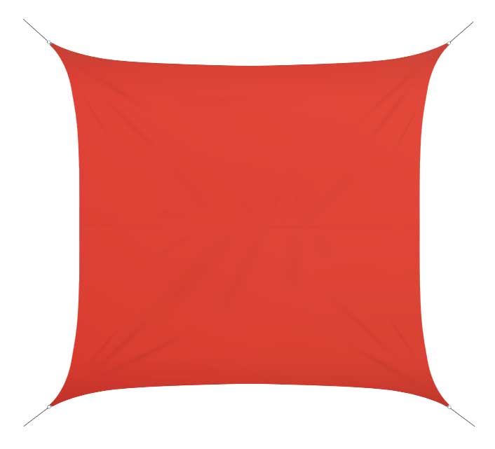 Voile D'ombrage 4x4 m Rouge Brique 180g/m2
