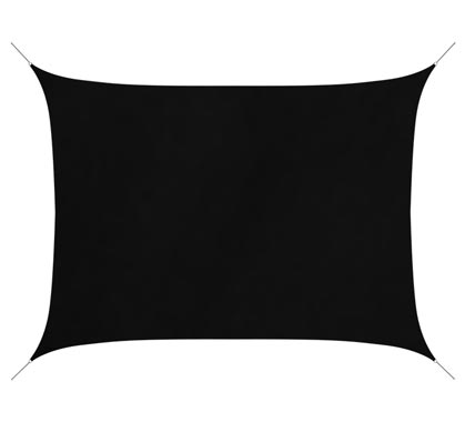 Voile D'ombrage Rectangulaire 4,5x3,5 m Noir 180g/m2